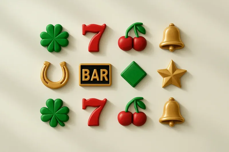 Twelve mini slot symbols arranged in a clean 4x3 grid